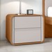 Mesa de Cabeceira Loop 2 Gavetas Amendoa Clean/Off White - Móveis Lopas