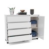 Cômoda Coimbra 1 Porta 4 Gavetas Branco - Politorno