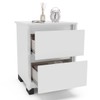 Mesa de Cabeceira Coimbra 2 Gavetas Branco - Politorno