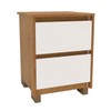 Mesa de Cabeceira Coimbra 2 Gavetas Freijo/Off White - Politorno