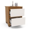 Mesa de Cabeceira Coimbra 2 Gavetas Freijo/Off White - Politorno