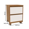 Mesa de Cabeceira Coimbra 2 Gavetas Freijo/Off White - Politorno