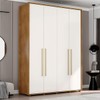 Guarda-Roupa Solteiro Coimbra 4 Portas 3 Gavetas Freijo/Off White - Politorno
