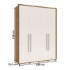 Guarda-Roupa Solteiro Coimbra 4 Portas 3 Gavetas Freijo/Off White - Politorno