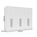Guarda-Roupa Casal Sevilha 6 Portas 4 Gavetas Branco - Politorno