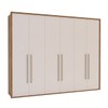 Guarda-Roupa Casal Sevilha 6 Portas 4 Gavetas Freijo/Off White - Politorno