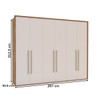 Guarda-Roupa Casal Sevilha 6 Portas 4 Gavetas Freijo/Off White - Politorno