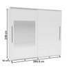 Guarda-Roupa Casal Coimbra 2 Portas 6 Gavetas Flex 40230563 Branco/Freijo - Politorno