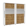 Guarda-Roupa Casal Coimbra 2 Portas 6 Gavetas Flex 40230563 Branco/Freijo - Politorno