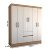 Guarda-Roupa Casal Sena Slim 6 Portas 2 Gavetas Amêndola Touch/Off White - Panorama Móveis