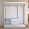 Guarda-Roupa Casal Sena Slim 6 Portas 2 Gavetas Branco - Panorama Móveis