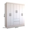Guarda-Roupa Casal Sena Slim 6 Portas 2 Gavetas Branco - Panorama Móveis