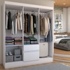 Guarda-Roupa Casal Sena Slim 6 Portas 2 Gavetas Branco - Panorama Móveis