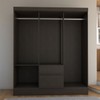 Guarda-Roupa Casal Sena Slim 6 Portas 2 Gavetas ébano - Panorama Móveis