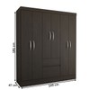 Guarda-Roupa Casal Sena Slim 6 Portas 2 Gavetas ébano - Panorama Móveis
