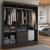 Guarda-Roupa Casal Sena Slim 6 Portas 2 Gavetas ébano - Panorama Móveis