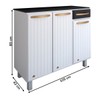 Armário de Cozinha em Aço Steel com Tampo 3 Portas 1 Gaveta Branco/Preto - Panorama Móveis