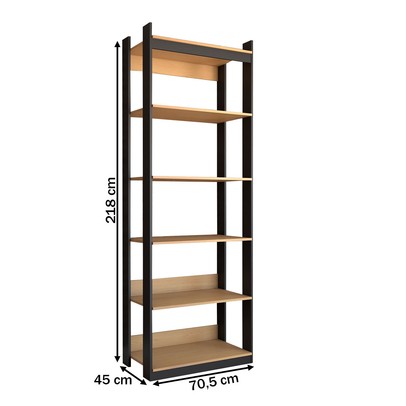 Closet Industrial Marseille 5 Prateleiras Black/Brise - Panorama Móveis
