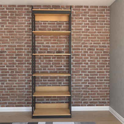 Closet Industrial Marseille 5 Prateleiras Black/Brise - Panorama Móveis
