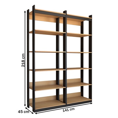 Closet Industrial Marseille 10 Prateleiras Black/Brise - Panorama Móveis