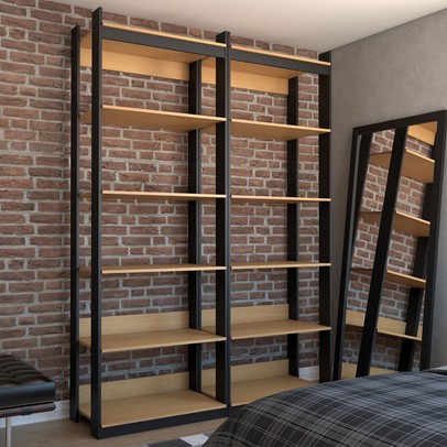 Closet Industrial Marseille 10 Prateleiras Black/Brise - Panorama Móveis