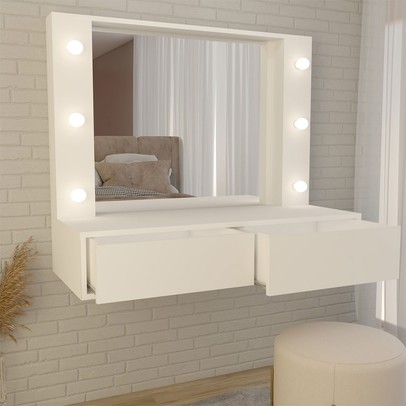 Penteadeira Suspensa Estrela 2 Gavetas Branco - Panorama Móveis