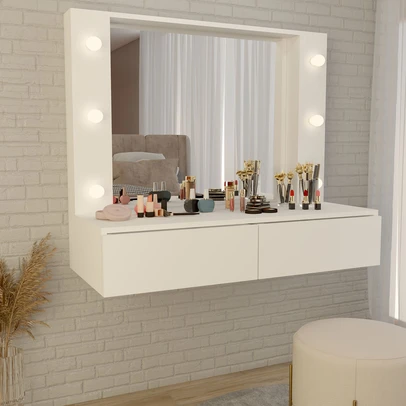 Penteadeira Suspensa Estrela 2 Gavetas Branco - Panorama Móveis