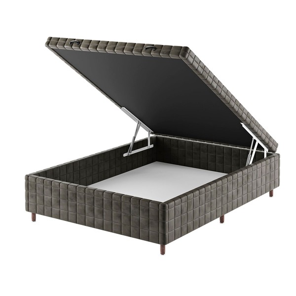 Base de Cama Box Casal Vision com Baú Capuccino - Vian