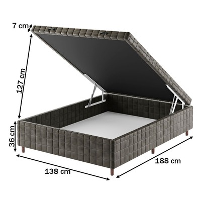Base de Cama Box Casal Vision com Baú Capuccino - Vian