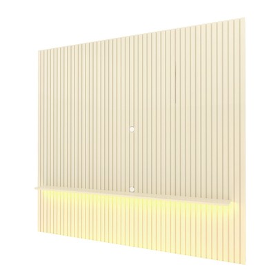 Painel para TV Até 85 Polegadas Nobre 1 Prateleira Ripado 100% Mdf Off White - Gelius