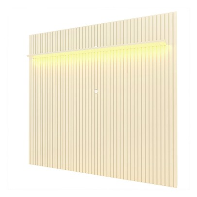 Painel para TV Até 85 Polegadas Nobre 1 Prateleira Ripado 100% Mdf Off White - Gelius