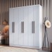 Guarda-Roupa Casal New York 6 Portas 2 Gavetas 100% Mdf Branco - Doripel