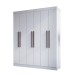Guarda-Roupa Casal New York 6 Portas 2 Gavetas 100% Mdf Branco - Doripel