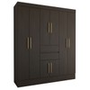 Guarda-Roupa Solteiro Leal Slim 8 Portas 2 Gavetas ébano Touch - Panorama Móveis
