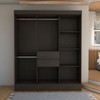 Guarda-Roupa Solteiro Leal Slim 8 Portas 2 Gavetas ébano Touch - Panorama Móveis