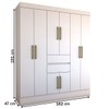 Guarda-Roupa Solteiro Leal Slim 8 Portas 2 Gavetas Branco - Panorama Móveis