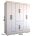 Guarda-Roupa Solteiro Leal Slim 8 Portas 2 Gavetas Branco - Panorama Móveis