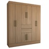 Guarda-Roupa Solteiro Leal Slim 8 Portas 2 Gavetas Amêndola Touch - Panorama Móveis