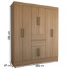 Guarda-Roupa Solteiro Leal Slim 8 Portas 2 Gavetas Amêndola Touch - Panorama Móveis