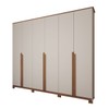 Guarda-Roupa Casal Calábria Slim 6 Portas 6 Gavetas Nature/Off White - Panorama Móveis