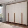 Guarda-Roupa Casal Calábria Slim 6 Portas 6 Gavetas Nature/Off White - Panorama Móveis