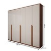 Guarda-Roupa Casal Calábria Slim 6 Portas 6 Gavetas Nature/Off White - Panorama Móveis