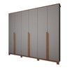 Guarda-Roupa Casal Calábria Slim 6 Portas 6 Gavetas Cinza/Nature - Panorama Móveis