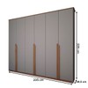 Guarda-Roupa Casal Calábria Slim 6 Portas 6 Gavetas Cinza/Nature - Panorama Móveis