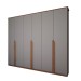 Guarda-Roupa Casal Calábria Slim 6 Portas 6 Gavetas Cinza/Nature - Panorama Móveis