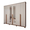 Guarda-Roupa Casal Calábria 6 Portas 6 Gavetas Espelho Nature/Off White - Panorama Móveis