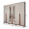 Guarda-Roupa Casal Calábria 6 Portas 6 Gavetas Espelho Nature/Off White - Panorama Móveis