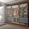 Guarda-Roupa Casal Calábria Slim 6 Portas 6 Gavetas Espelho Cinza/Nature - Panorama Móveis