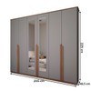 Guarda-Roupa Casal Calábria Slim 6 Portas 6 Gavetas Espelho Cinza/Nature - Panorama Móveis