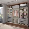 Guarda-Roupa Casal Calábria Slim 6 Portas 6 Gavetas Espelho Cinza/Nature - Panorama Móveis